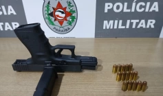 Arma e munições apreendidas em ação da PM