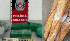 Material ilícito apreendido em ação da Polícia Militar