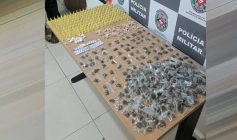 Drogas apreendidas em ação da PM