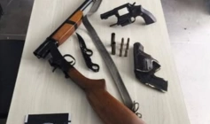 Armas de fogo apreendidas em ação da PM