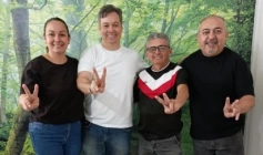 Júnior Araújo, sargento Iranilton, vereador Alysson Voz e Violão e a vice-prefeita Christiane Araújo