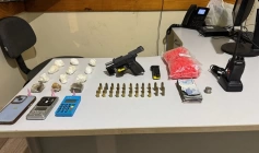 Drogas apreendidas pela polícia militar no município do Conde 