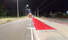 Serviços de sinalização viária em 46 bairros na Capital