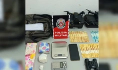 Material ilícito apreendido em ação da Polícia Militar