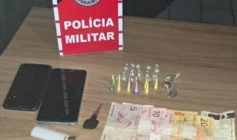 Material ilícito apreendido em ação da Polícia Militar