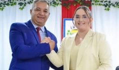 Prefeito Gerôncio Júnior e a vice-prefeita, Mirelly Casimiro