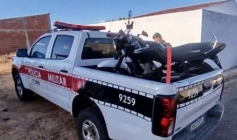 Moto recuperada pela Polícia Militar em Águiar 
