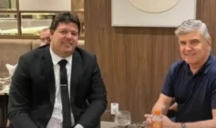 Prefeito de Prata, Genivaldo Tembório e o deputado federal Wellington Roberto
