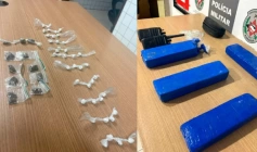 Drogas apreendidas em ação da PM
