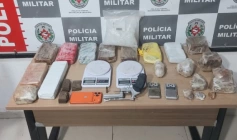 Drogas apreendidas em ação da PM