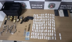 Material ilícito apreendido pela Polícia Militar