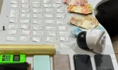Drogas apreendidas em ação da PM