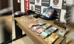 Material ilícito apreendido em ação da Polícia Militar