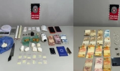Drogas apreendidas em ações policiais na cidade de Bayeux 