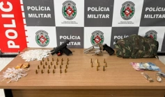 Drogas apreendidas pela polícia militar na Zona Sul da Capital 