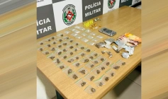 Material ilícito apreendido em ação da Polícia Militar