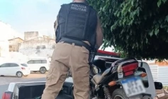 Moto recuperada pela polícia militar em Cajazeiras 