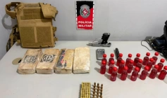 Material ilícito apreendido em ação da PM