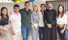 Deputado federal Gervásio Maia durante tradicional Feijoada da Paróquia Santo Antônio em Cacimba de Dentro