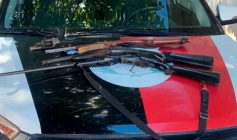 Armas de fogo apreendidas pela polícia militar em Santa Rita 