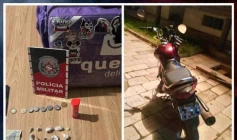 Material ilícito apreendido em ação da Rotam
