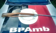 Arma de fogo apreendida pela polícia militar em Pirpirituba 