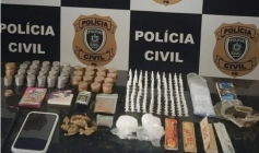 Material ilícito apreendido em ação da Polícia Civil
