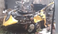 Explosão de um carro movido a Gás Natural Veicular (GNV)