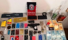 Material apreendido em ação da Polícia Militar