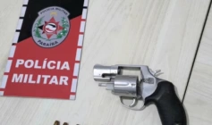 Arma e munições apreendidas em ação da PM