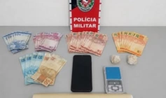 Material ilícito apreendido em ação da PM