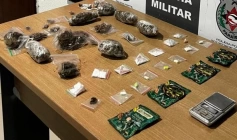 Drogas apreendidas pela Força Tática do 5º BPM no bairro do Muçumagro, na zona sul de João Pessoa