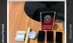 Material ilícito apreendido em ação da Polícia Militar