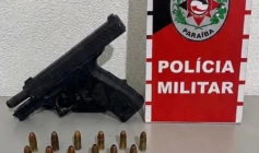 Arma de fogo e munições apreendidas pela PM