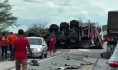Imagem do acidente registrado na BR 412 no Cariri Paraibano 