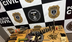 Armas de fogo e munições apreendidas em ação das Polícias