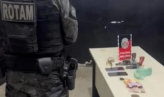 Armas de fogo e munições apreendidas em ação da PM