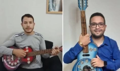 Repentistas Cícero Cosme e Alex Luna, ambos do Ceará