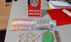 Material ilícito apreendido em ação da PM