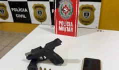 Pistola apreendida pela polícia militar em Catolé do Rocha 