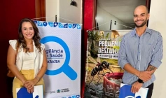 Diretora de Vigilância em Saúde de Sousa, Juciara Manuela e o coordenador, Manoel Ferreira Estrela Neto