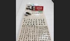 Material ilícito apreendido em ação da PM
