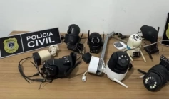 Câmeras de monitoramento apreendidas pela PC