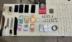 Material ilícito apreendido em ação da PM