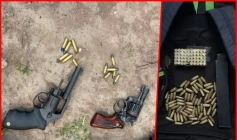 Armas de fogo e munições apreendidas em ação da PM