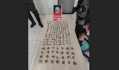 Drogas apreendidas em ação da PM