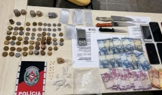 Material ilícito apreendido em ação da PM