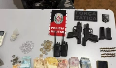 Material ilícito apreendido em ação da PM