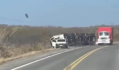 Capotamento registrado no Sertão da PB