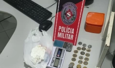 Drogas apreendidas pela polícia militar em Sâo Bento 
